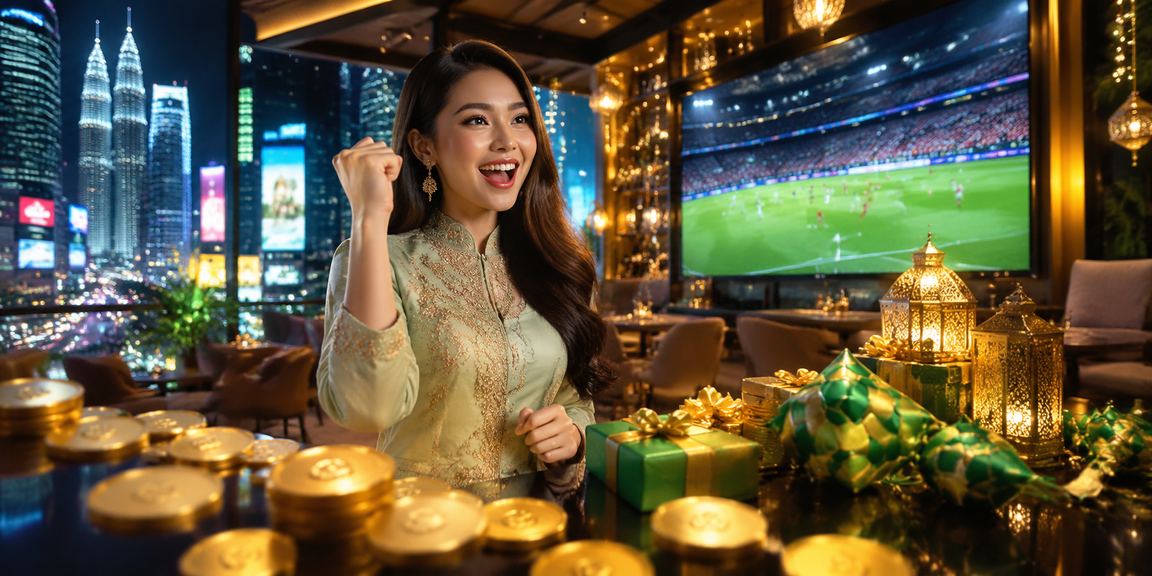 Hari Raya casino entertainment atmosphere in Kuala Lumpur with a roulette game display
